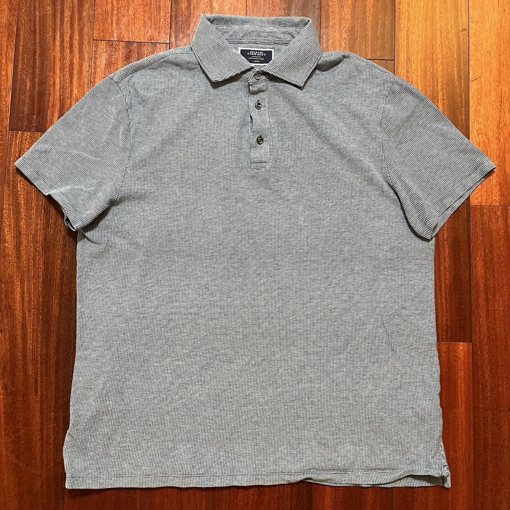Charles Tyrwhitt Polo Shirt Mens Large 100% Cotton Short Sleeve Preppy Casual